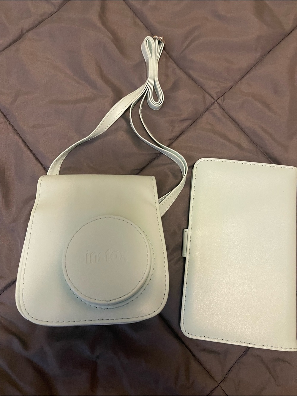 Fujifilm cream Instax Mini Camera Crossbody Case with Wallet